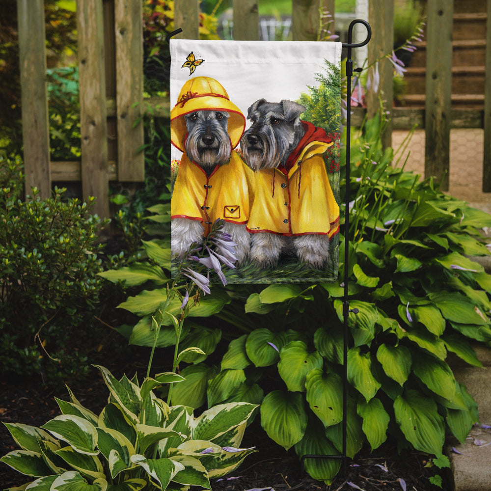 Schnauzer Rain Gear Garden Flag – Decorative Outdoor Yard Flag PPP3164GF